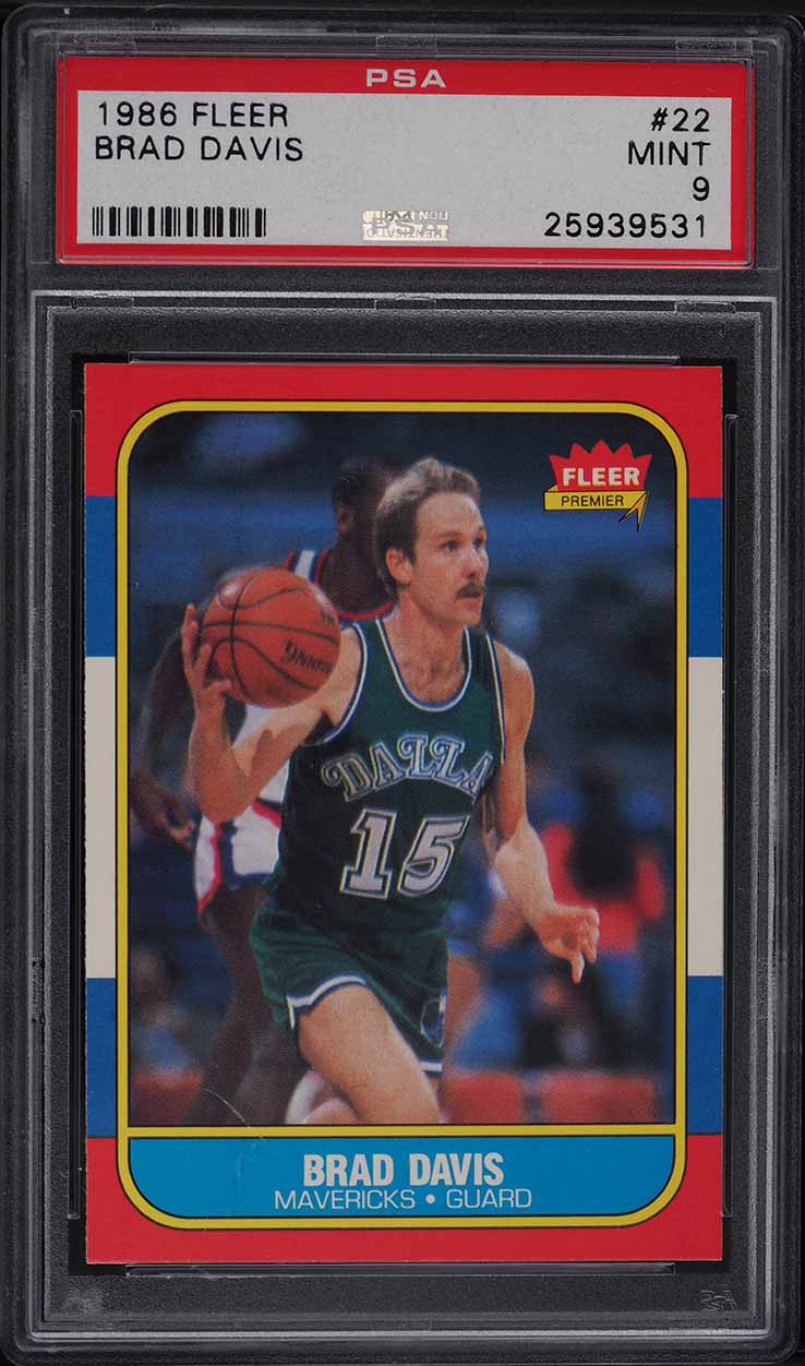 1986 Fleer Basketball Brad Davis #22 PSA 9 MINT