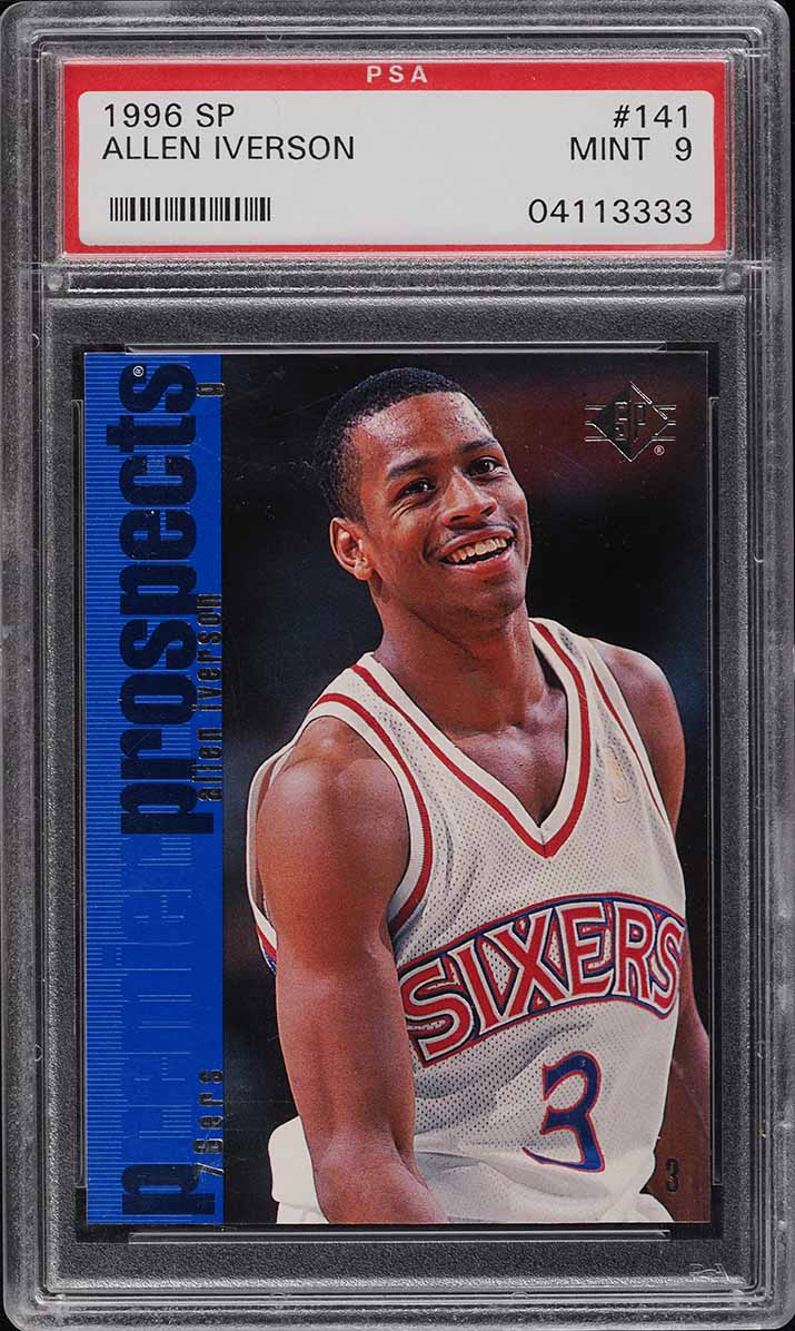1996 SP Basketball Allen Iverson ROOKIE #141 PSA 9 MINT