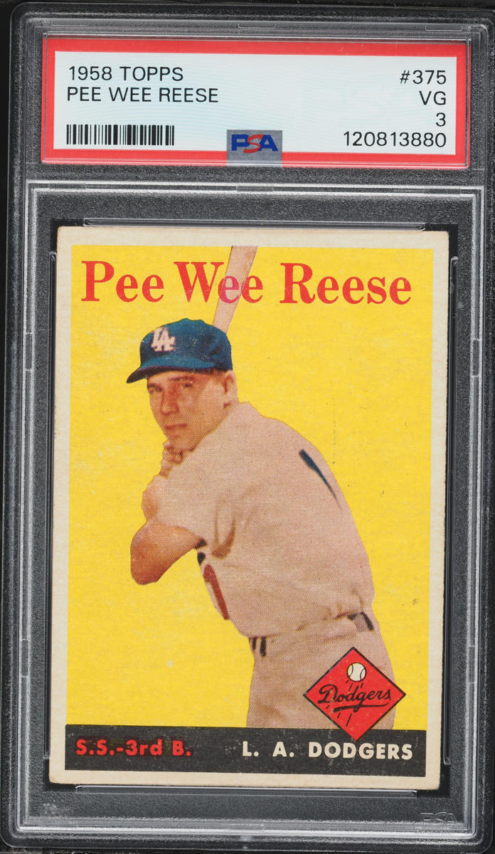 1958 Topps Pee Wee Reese #375 PSA 3 VG