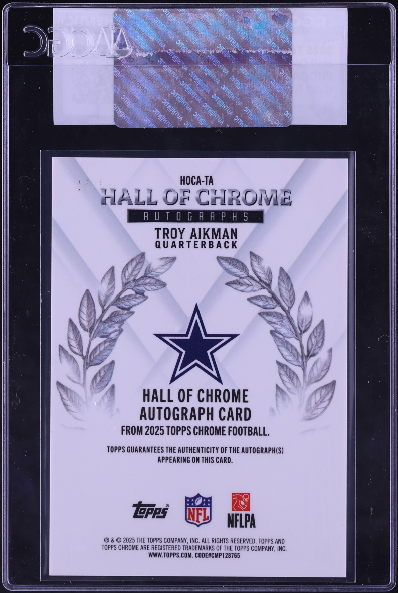 2025 Topps Chrome Hall Of Chrome Gold Refractor Troy Aikman AUTO /50 #HOCA-TA CGC AUTH