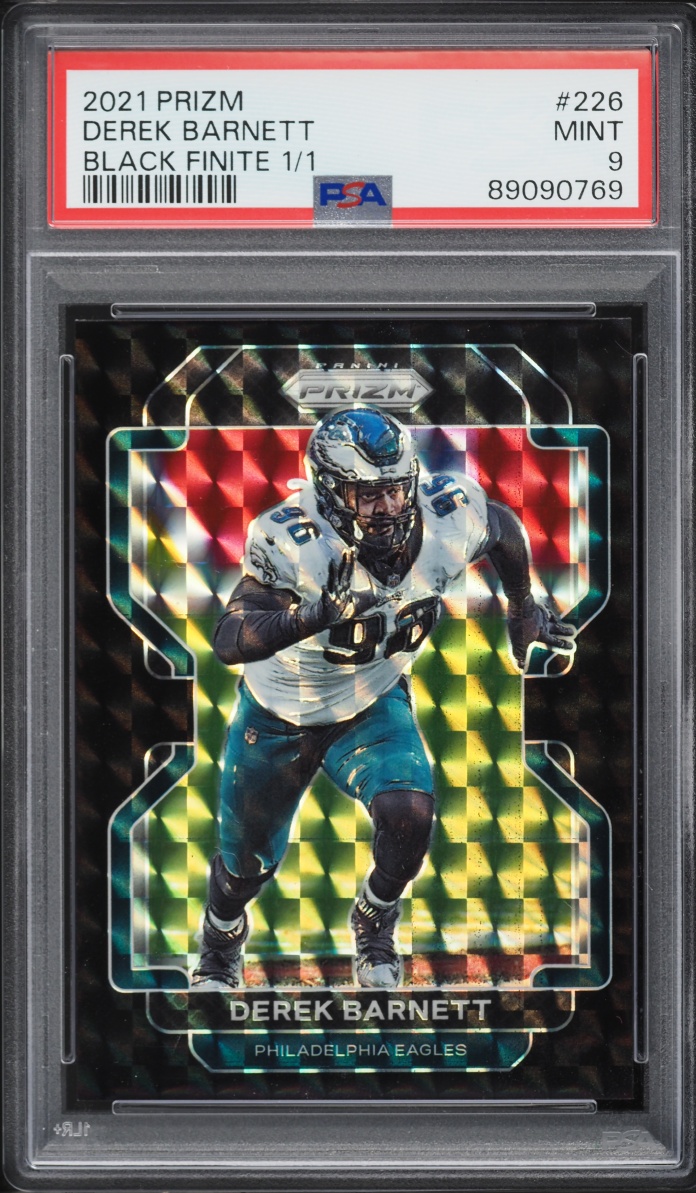 2021 Panini Prizm Black Finite Derek Barnett 1/1 #226 PSA 9 MINT