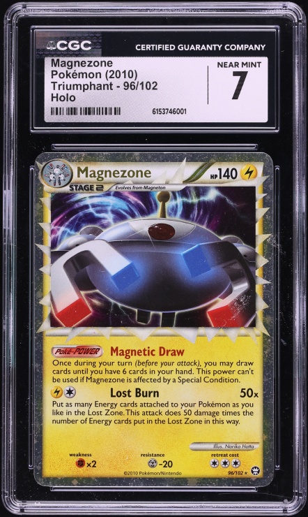2010 Pokemon HeartGold & SoulSilver Triumphant Holo Magnezone #96 CGC 7 NRMT