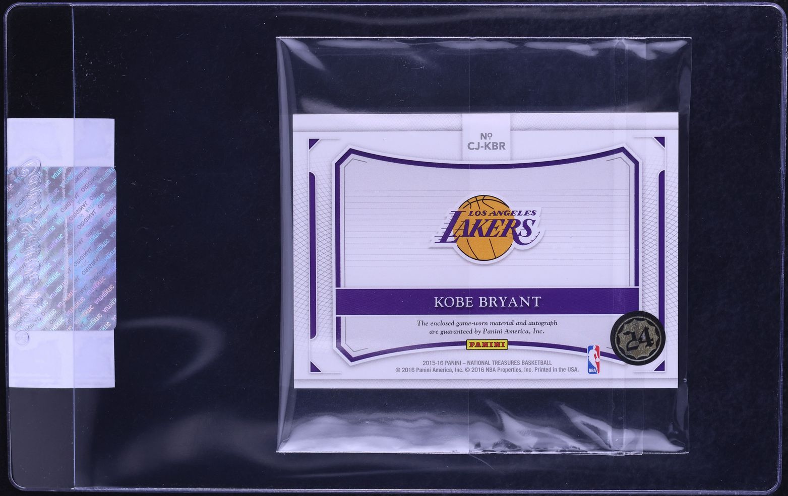 2015 National Treasures Colossal Kobe Bryant PATCH AUTO JERSEY # 8/10 CGC AUTH