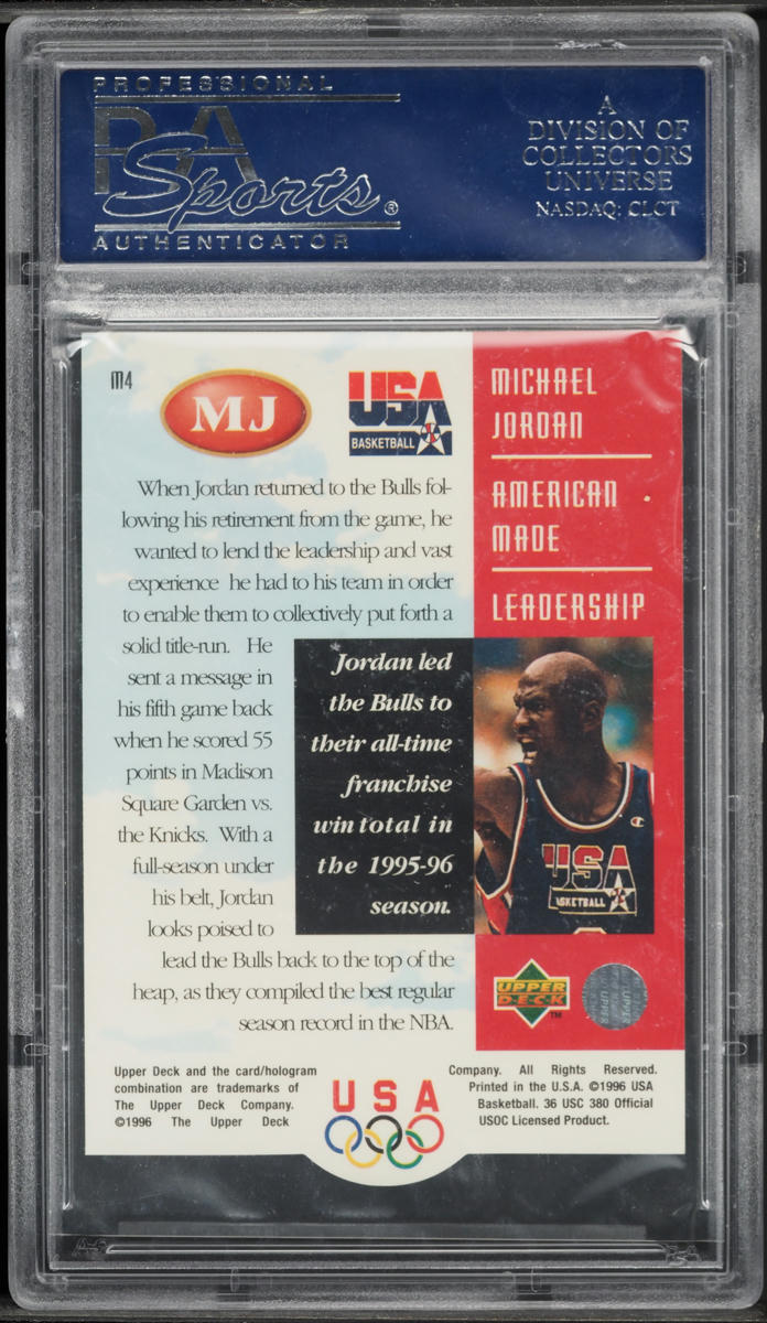 1996 Upper Deck USA American Made Leadership Die-Cut Michael Jordan #M4 PSA 10