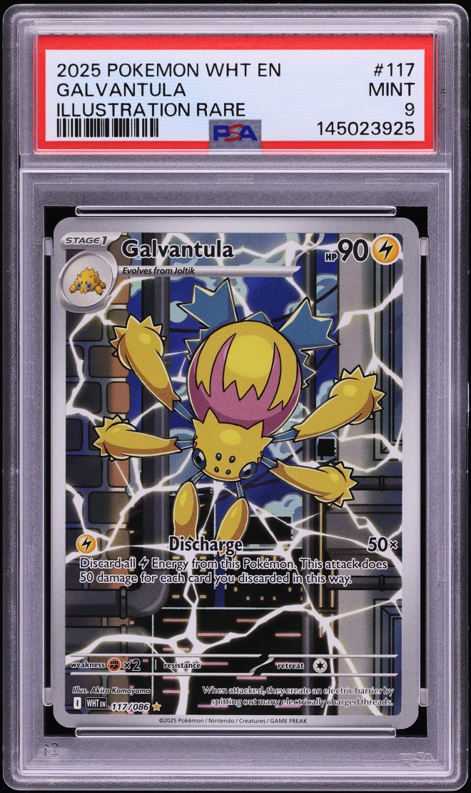 2025 Pokemon Scarlet & Violet White Flare IR Galvantula #117 PSA 9 MINT