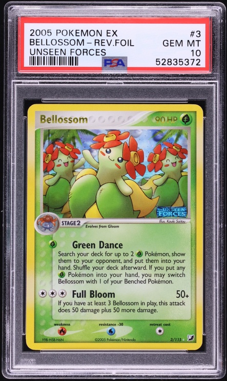 2005 Pokemon EX Unseen Forces Reverse Holo Bellossom #3 PSA 10 GEM MINT