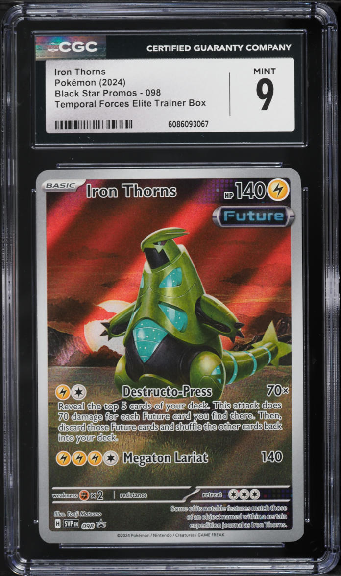 2024 Pokemon Scarlet & Violet Black Star Promo Temporal Forces ETB Iron Thorns #98 CGC 9 MINT