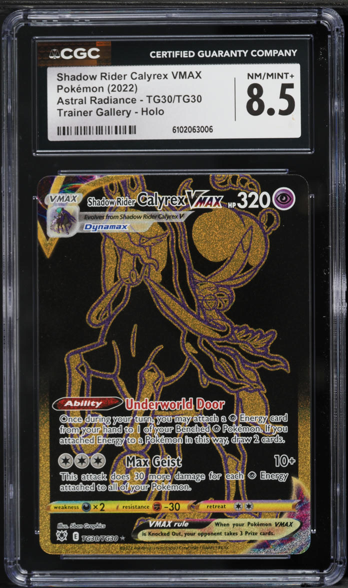 2022 Pokemon Sword & Shield Astral Radiance Shadow Rider Calyrex VMAX #TG30 CGC 8.5 NM-MT+