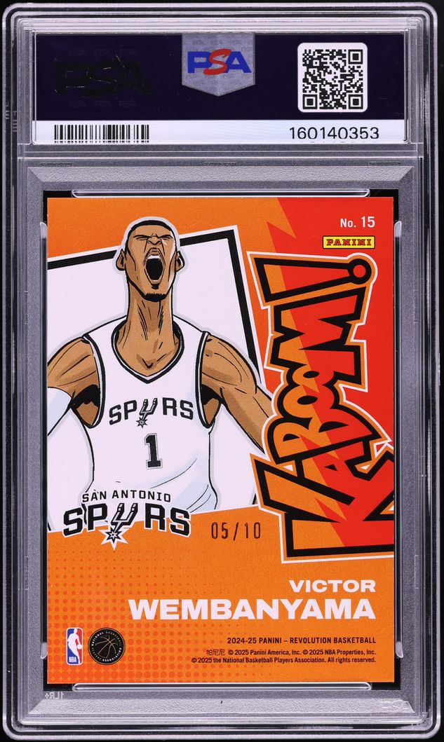 2024 Panini Revolution Kaboom Vertical Gold Victor Wembanyama /10 #15 PSA 10 GEM MINT