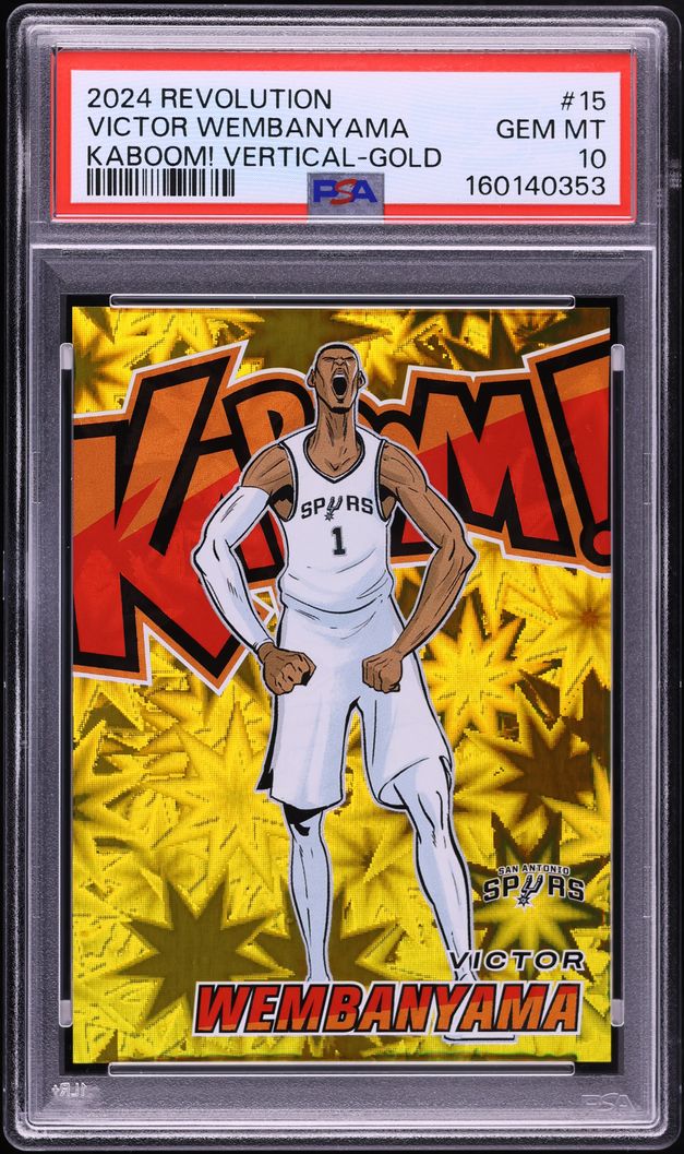 2024 Panini Revolution Kaboom Vertical Gold Victor Wembanyama /10 #15 PSA 10 GEM MINT