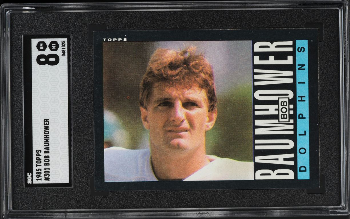 1985 Topps Football Bob Baumhower #301 SGC 8 NM-MT