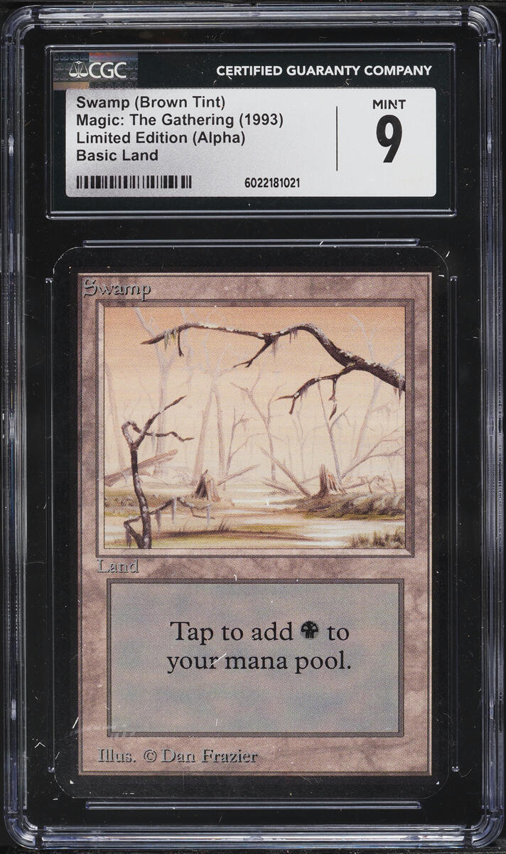 1993 Magic The Gathering MTG Alpha Basic Land Swamp (Brown Tint) CGC 9 ...