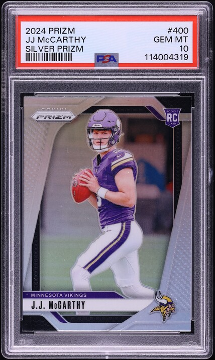 2024 Panini Prizm Silver Prizm #400 J.J. McCarthy RC PSA 10 on