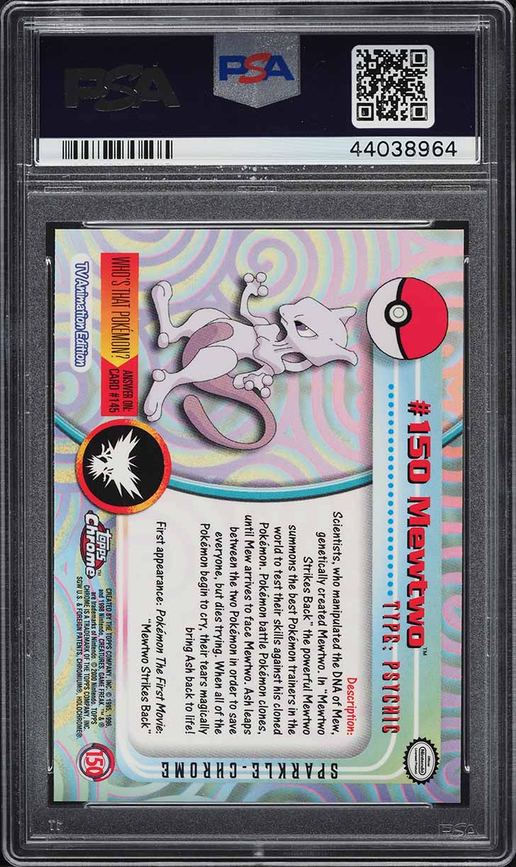 2000 Topps Chrome Pokemon Series 2 Sparkle Mewtwo #150 PSA 10 GEM MINT
