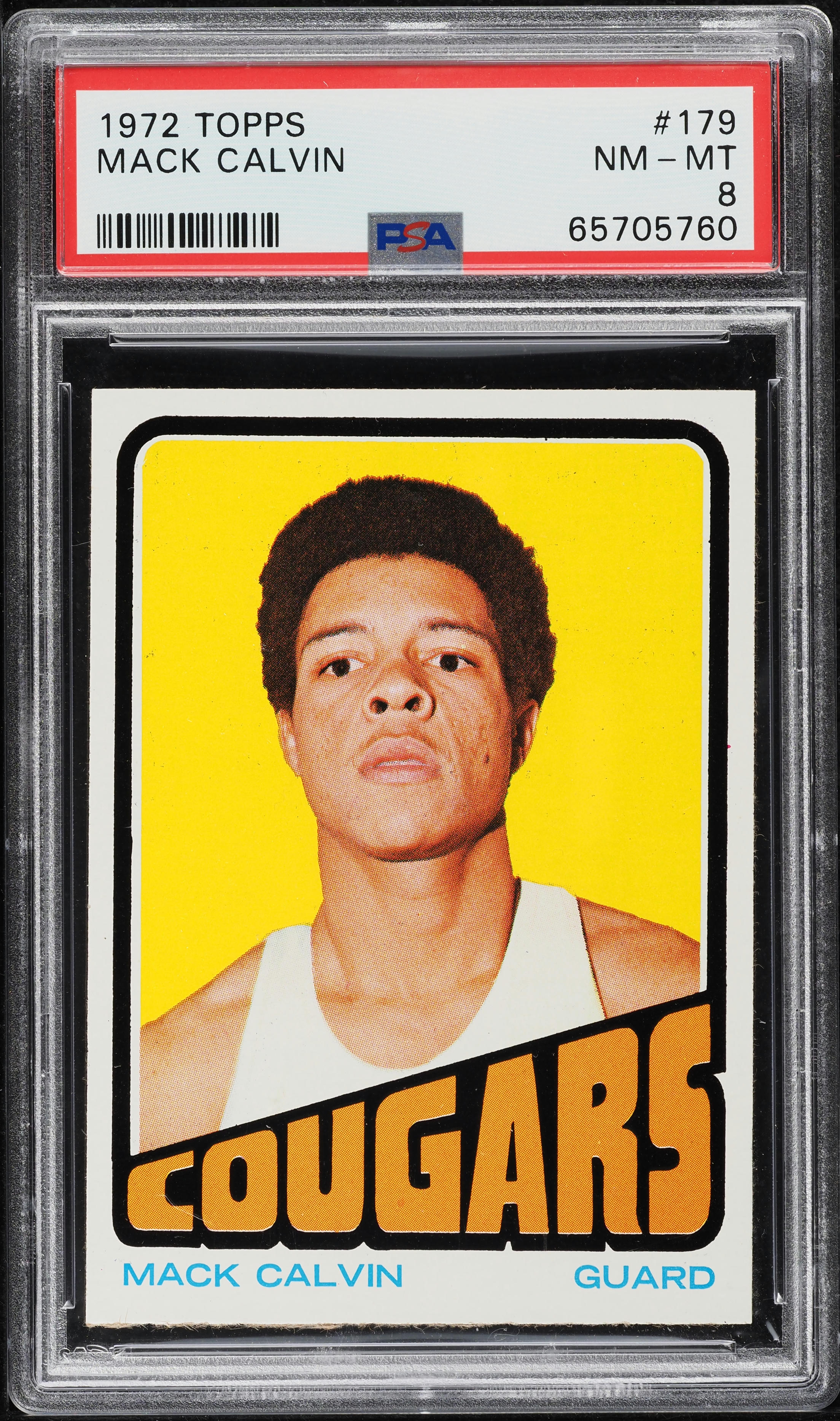 1972 Topps Basketball Mack Calvin #179 PSA 8 NM-MT