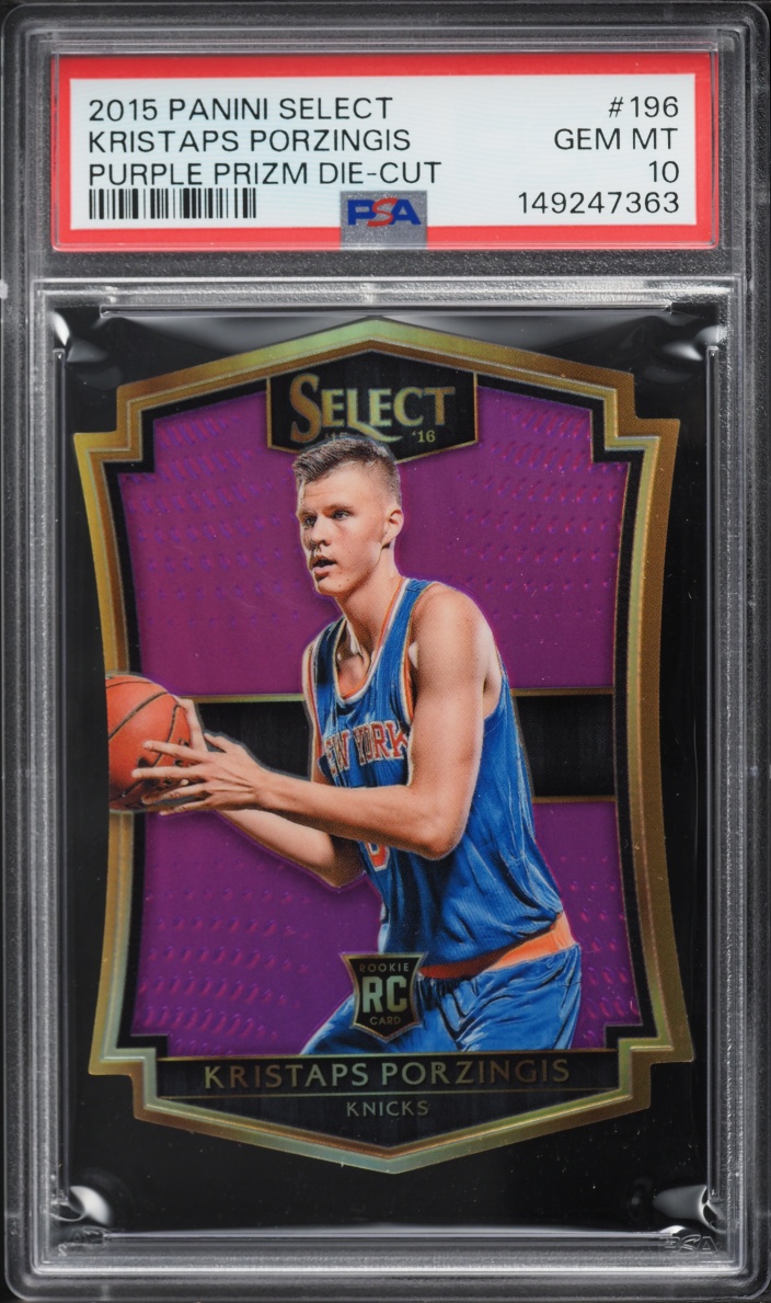 2015 Select Purple Prizm Die-Cut Kristaps Porzingis ROOKIE /99 #196 PSA 10 GEM MINT
