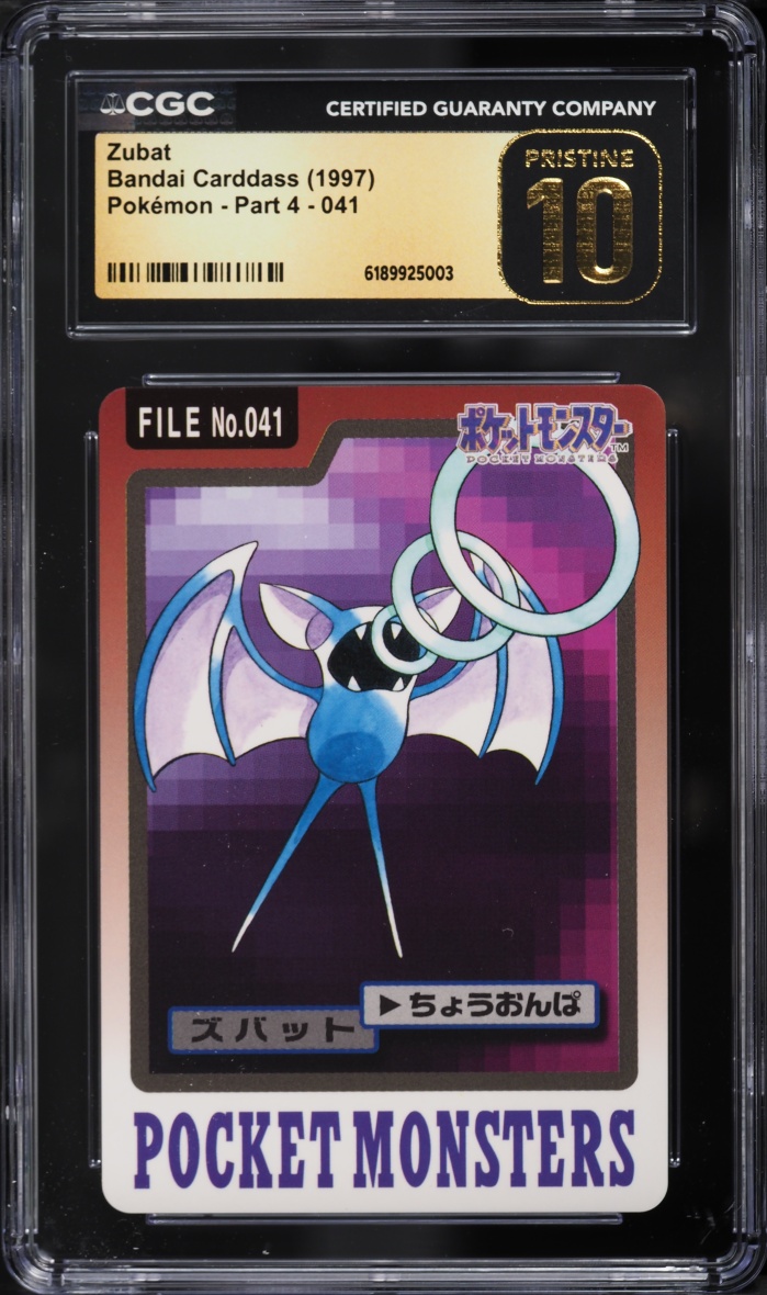 1997 Pokemon Japanese Bandai Carddass Part 4 Zubat #041 CGC 10 PRISTINE
