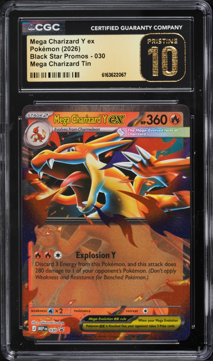 2026 Pokemon Mega Evolution Black Star Promo Tin Mega Charizard Y ex #30 CGC 10 PRISTINE