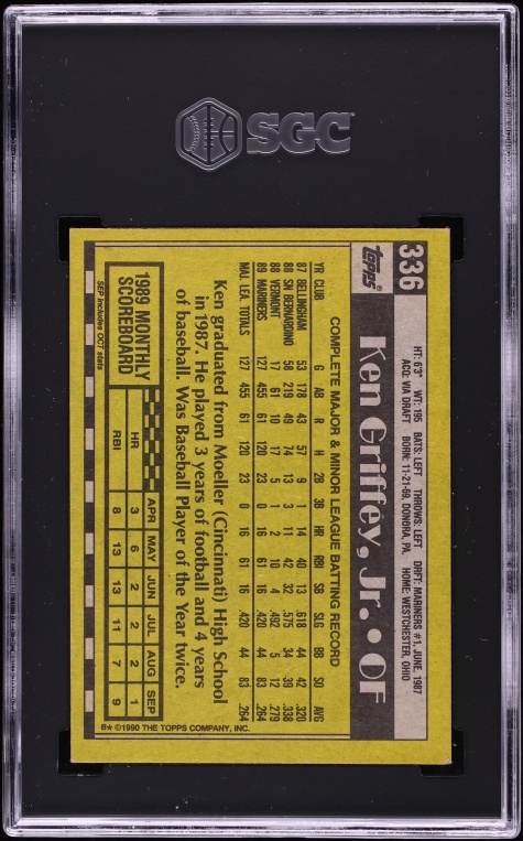 1990 Topps Ken Griffey Jr. #336 SGC 8 NM-MT