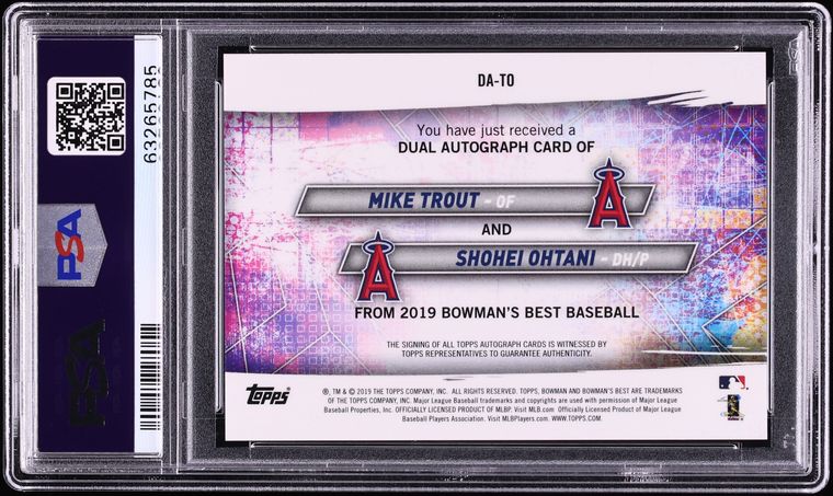 2019 Bowman's Best Atomic Refractor Mike Trout & Shohei Ohtani AUTO DNA 9 1/10 PSA 10 GEM MINT - Photo 2