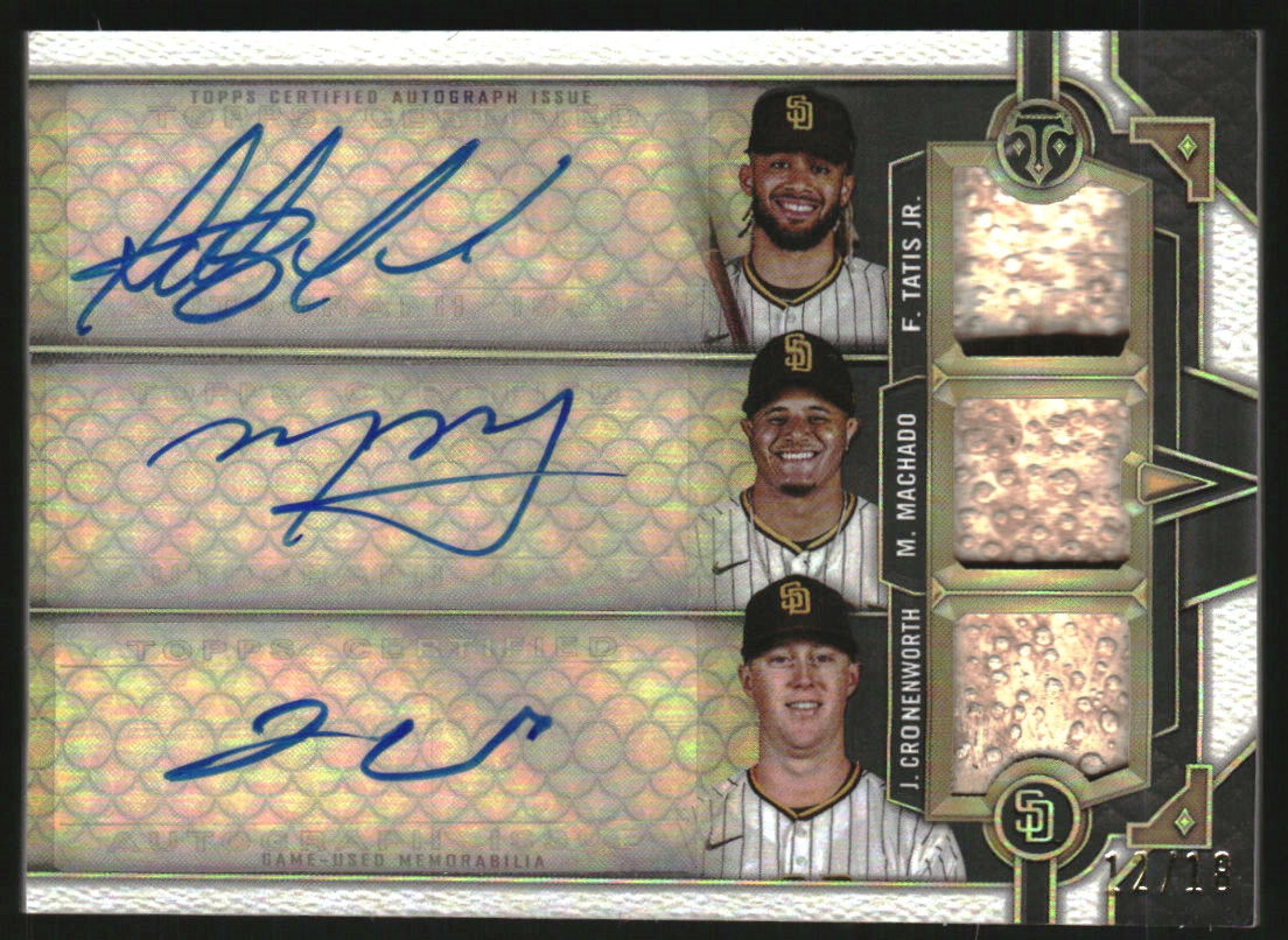 2022 Triple Threads Auto Relic Fernando Tatis Manny Machado Jake ...