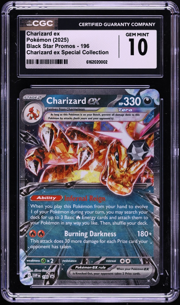 2025 Pokemon Scarlet & Violet Promo Special Collection Holo Charizard EX #196 CGC 10 GEM MINT