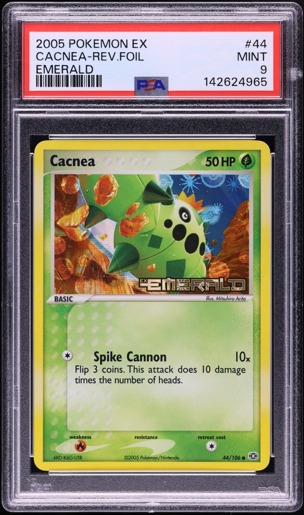 2005 Pokemon EX Emerald Reverse Holo Cacnea #44 PSA 9 MINT
