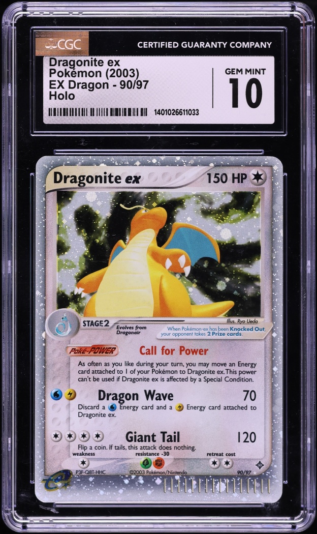 2003 Pokemon EX Dragon Holo Dragonite EX #90 CGC 10 GEM MINT