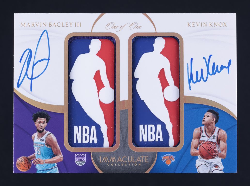 2018 Immaculate Marvin Bagley III Kevin Knox RC LOGOMAN PATCH AUTO 1/1 MBA AUTH