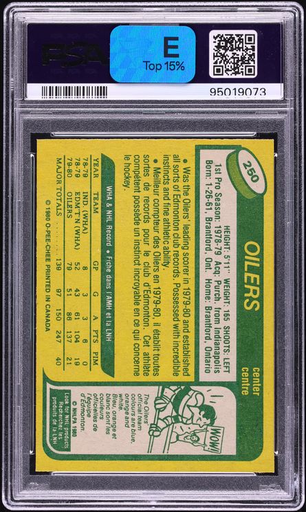 1980 O-Pee-Chee Hockey Wayne Gretzky #250 PSA 9 MINT