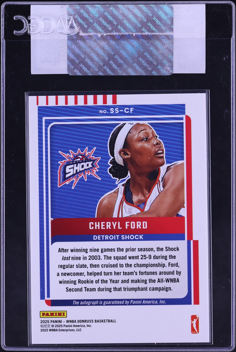 2025 Donruss WNBA Signature Series Cheryl Ford AUTO #SS-CF CGC AUTH