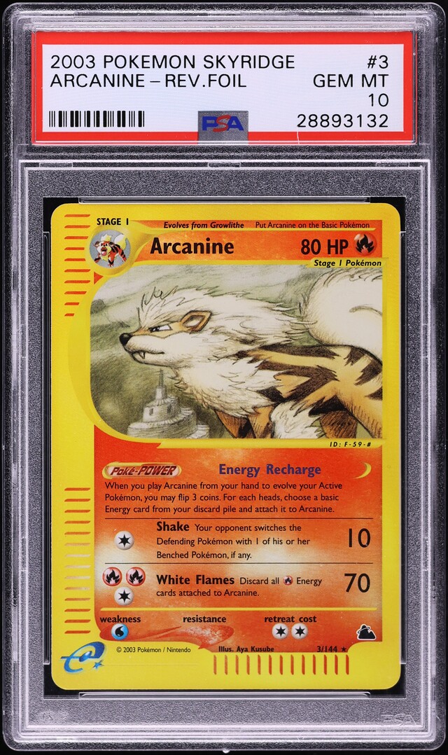 2003 Pokemon Skyridge Reverse Holo Arcanine #3 PSA 10 GEM MINT