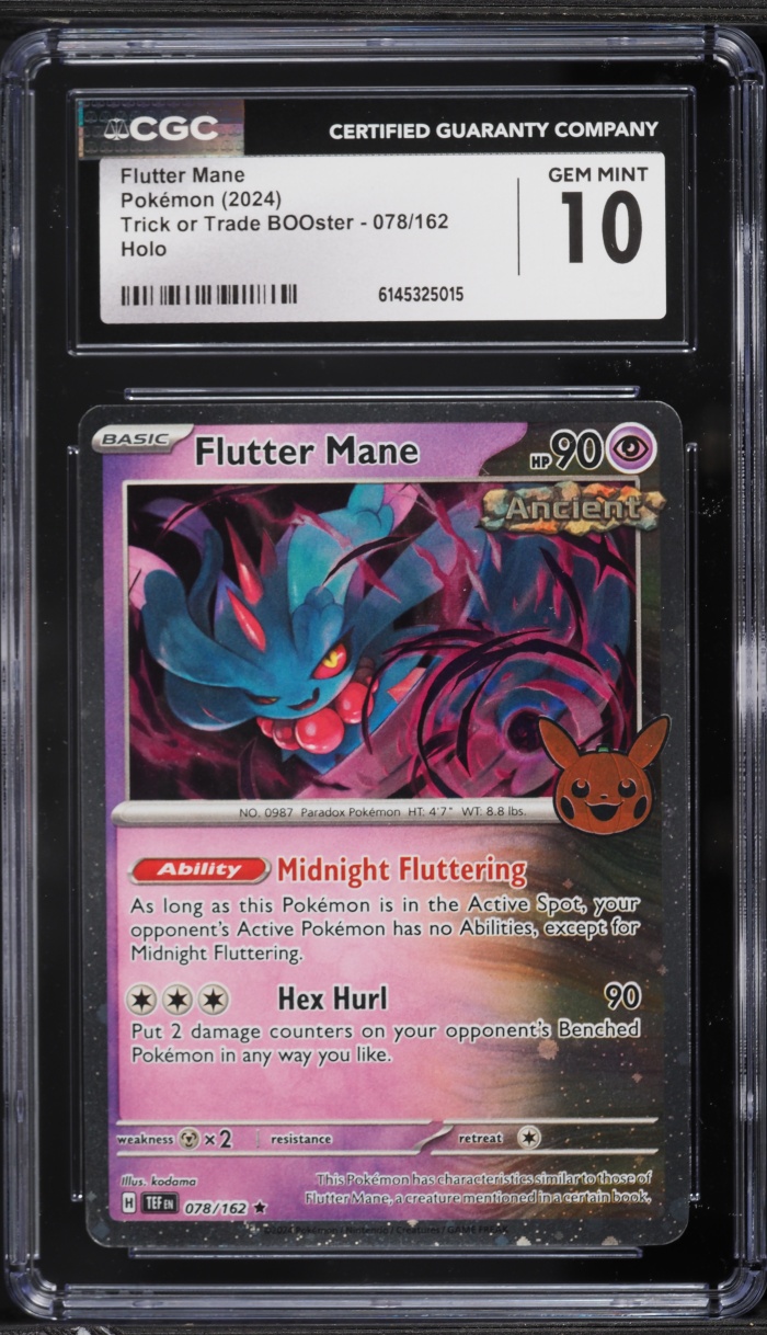 2024 Pokemon Scarlet & Violet Trick Or Trade BOOster Holo Flutter Mane #78 CGC 10 GEM MINT