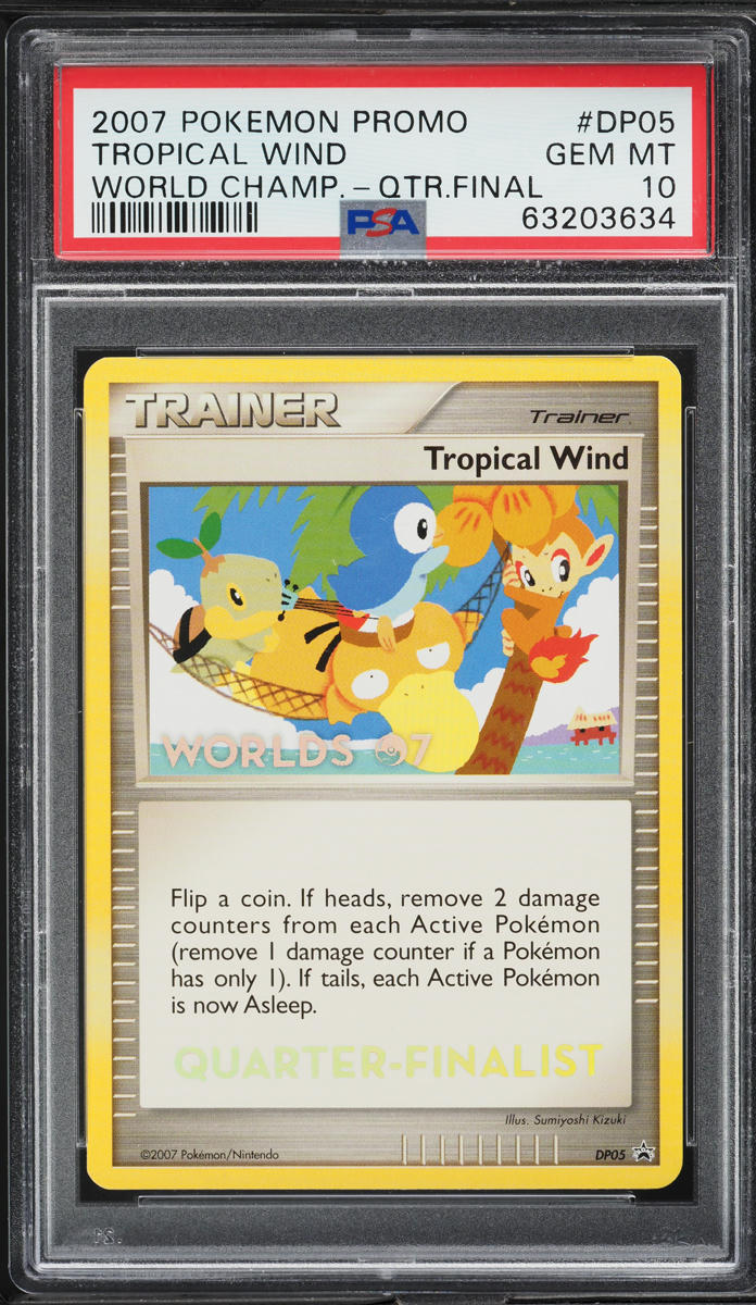 2007 Pokemon World Championships Promo Quarter Final Tropical Wind #DP05 PSA 10