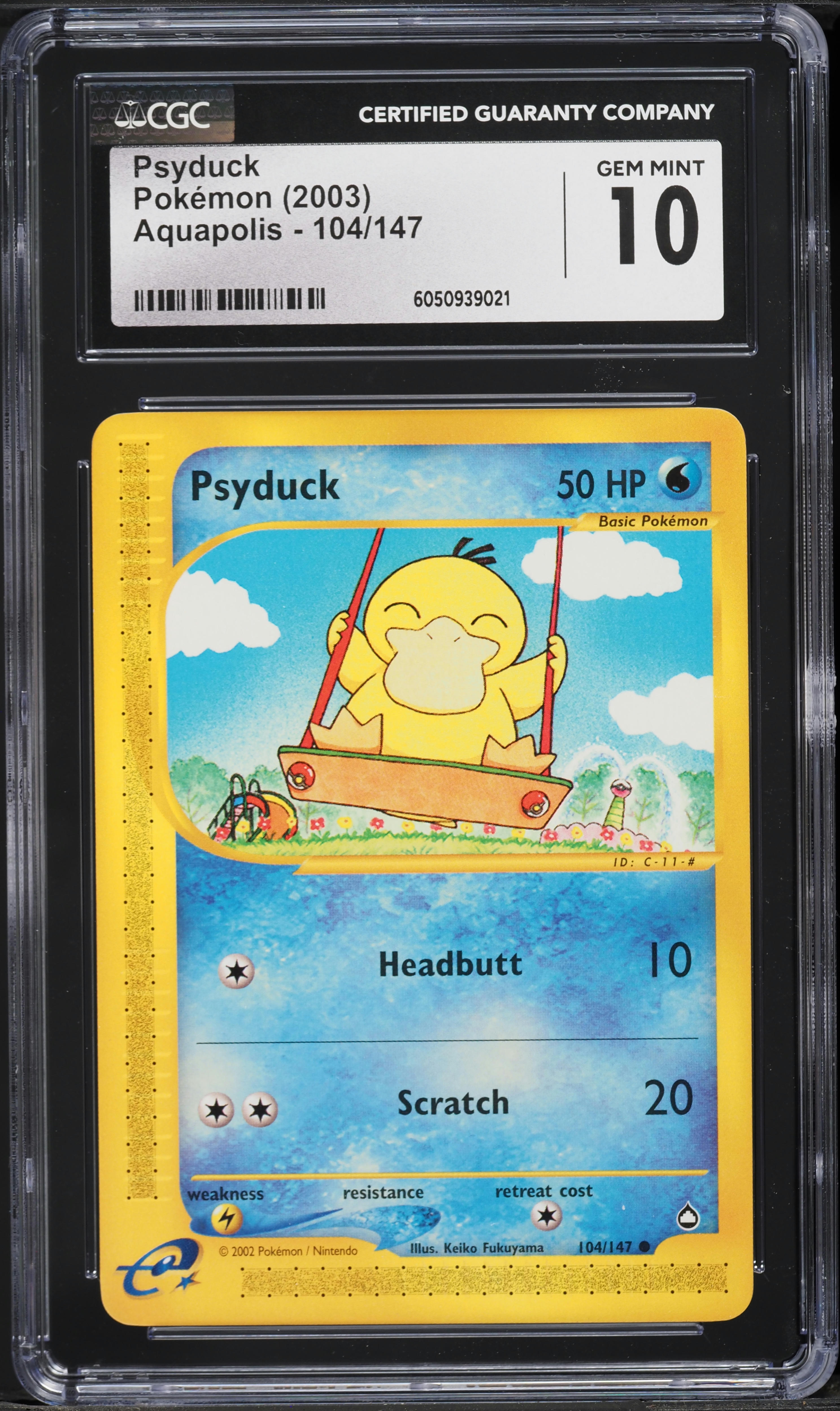 2003 Pokemon Aquapolis Psyduck #104 CGC 10 GEM MINT