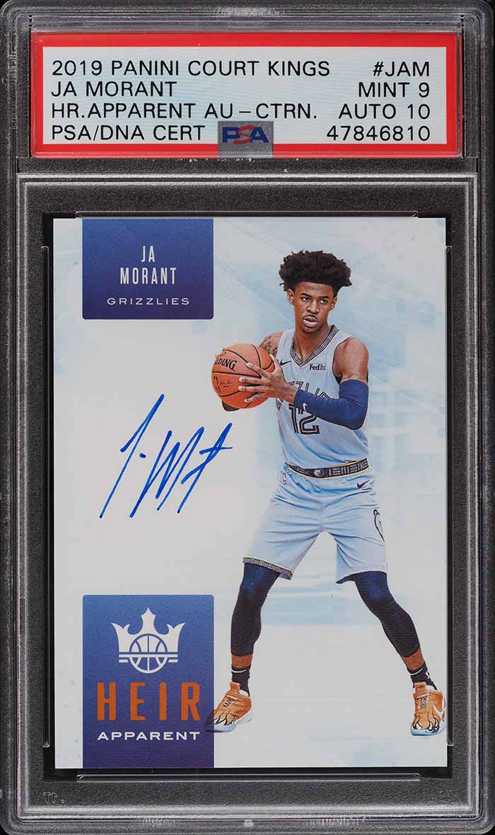 2019 Panini Court Kings Heir Apparent Ja Morant RC AUTO DNA 10 JSY # 12/49 PSA 9 - Main Image