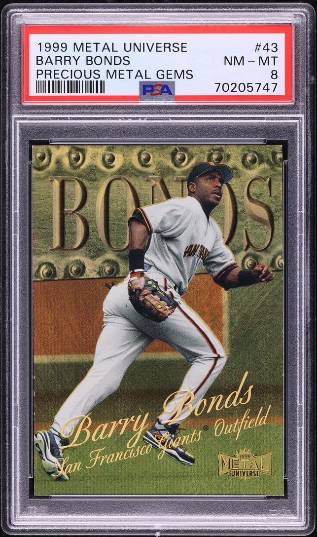 1999 Metal Universe Precious Metal Gems PMG Barry Bonds 50/50 #43 PSA 8 NM-MT