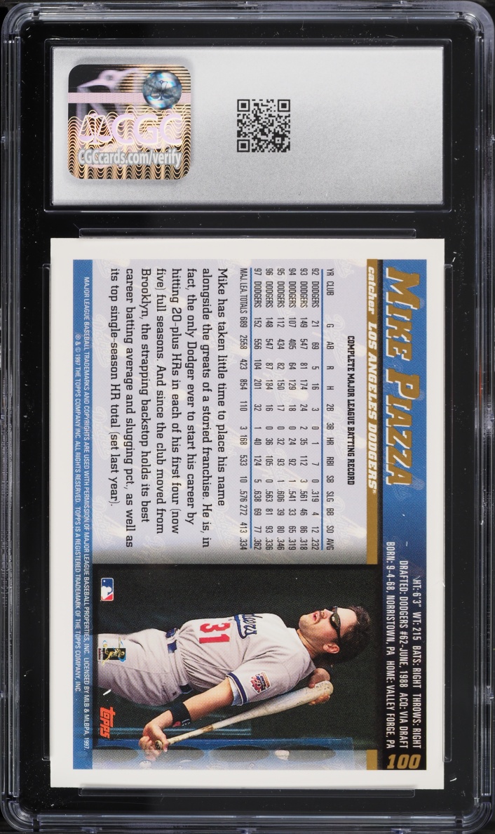 1998 Topps Mike Piazza #100 CGC 10 GEM MINT