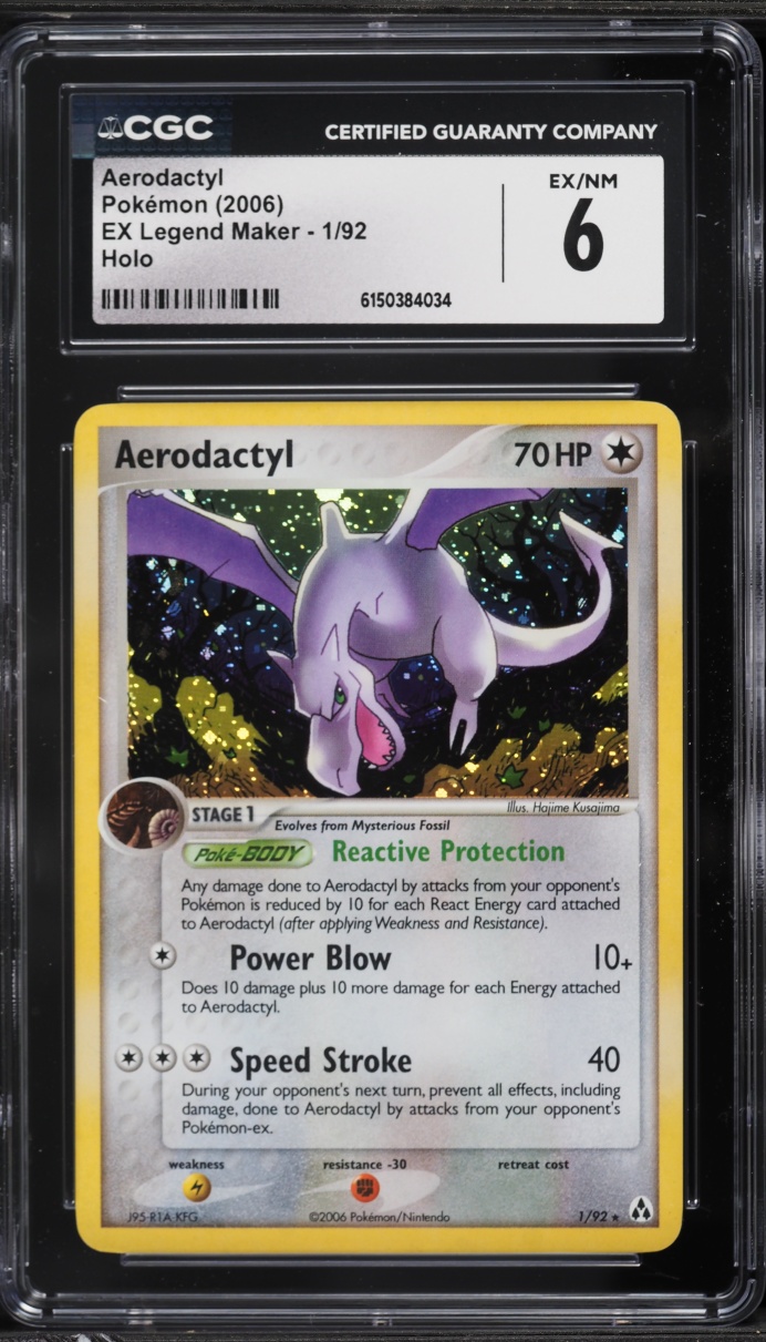 2006 Pokemon EX Legend Maker Holo Aerodactyl #1 CGC 6 EXMT