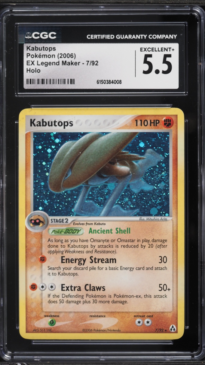 2006 Pokemon EX Legend Maker Holo Kabutops #7 CGC 5.5 EX+