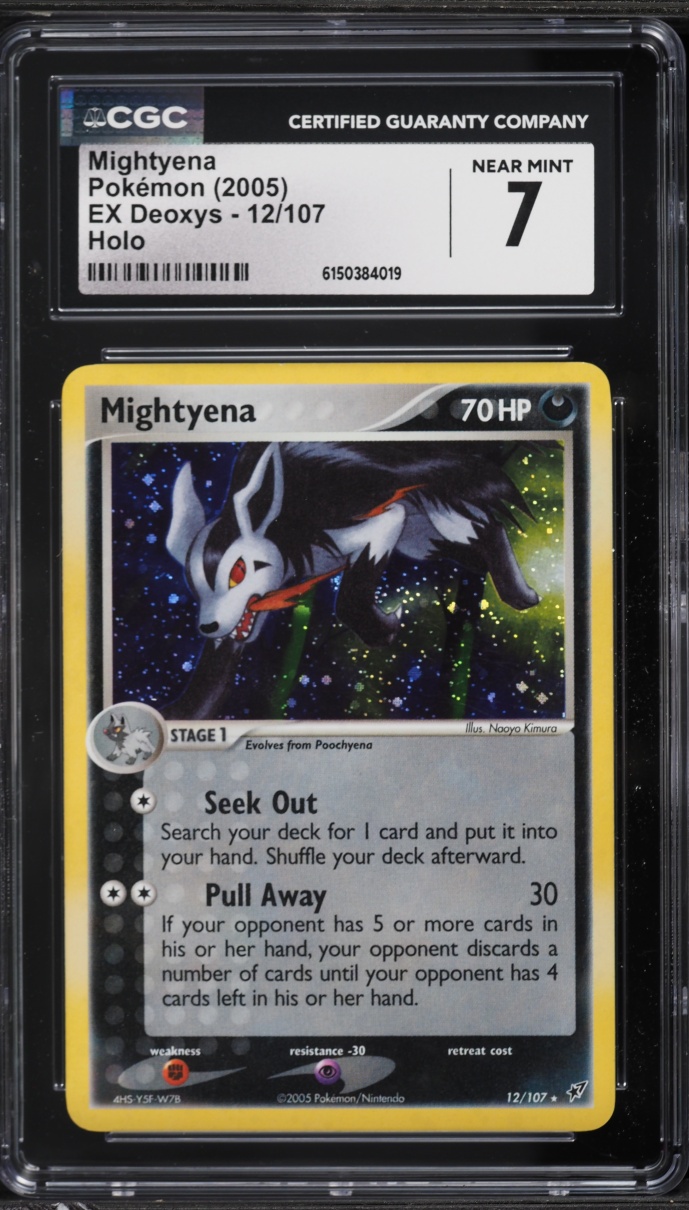 2005 Pokemon EX Deoxys Holo Mightyena #12 CGC 7 NRMT
