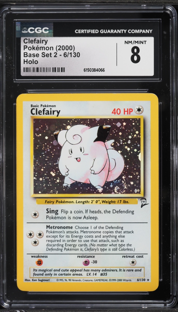2000 Pokemon Base Set 2 Holo Clefairy #6 JSA CGC 8 NM-MT