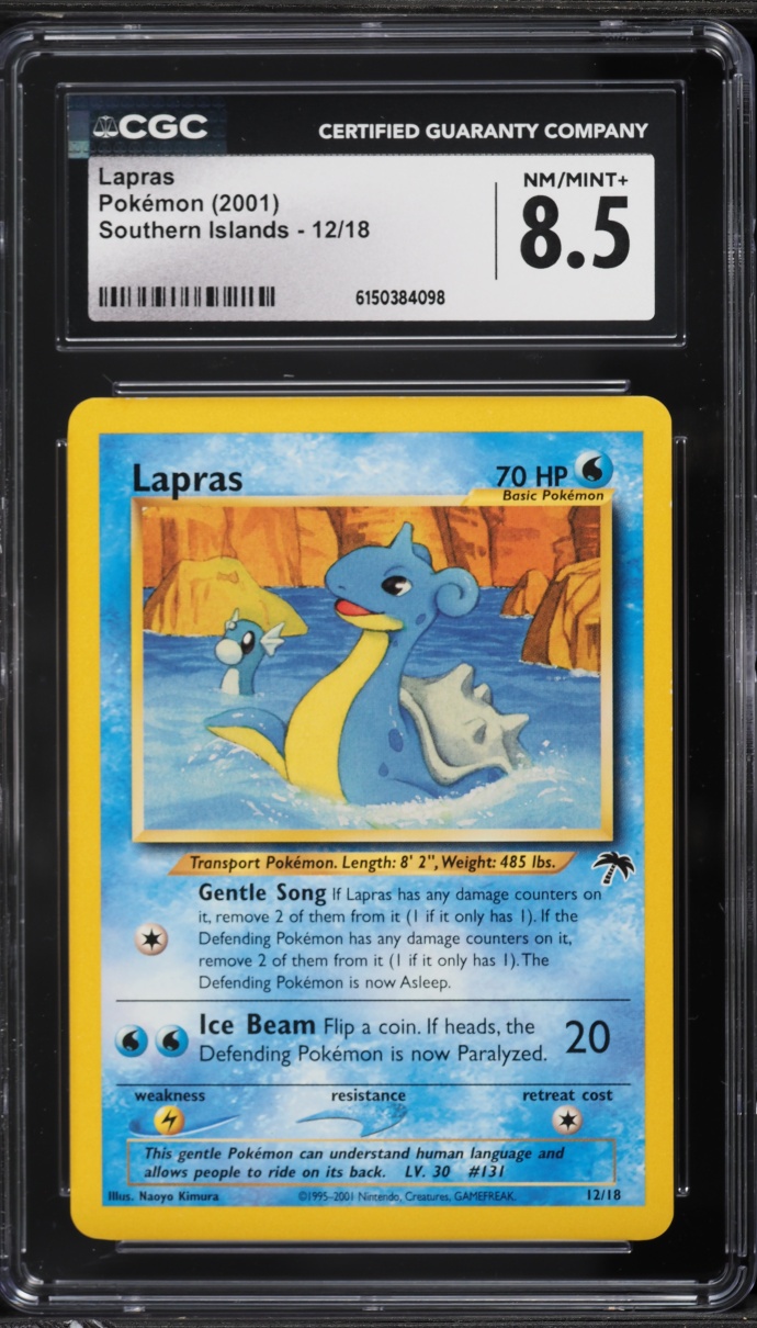 2001 Pokemon Southern Islands Lapras #12 CGC 8.5 NM-MT+