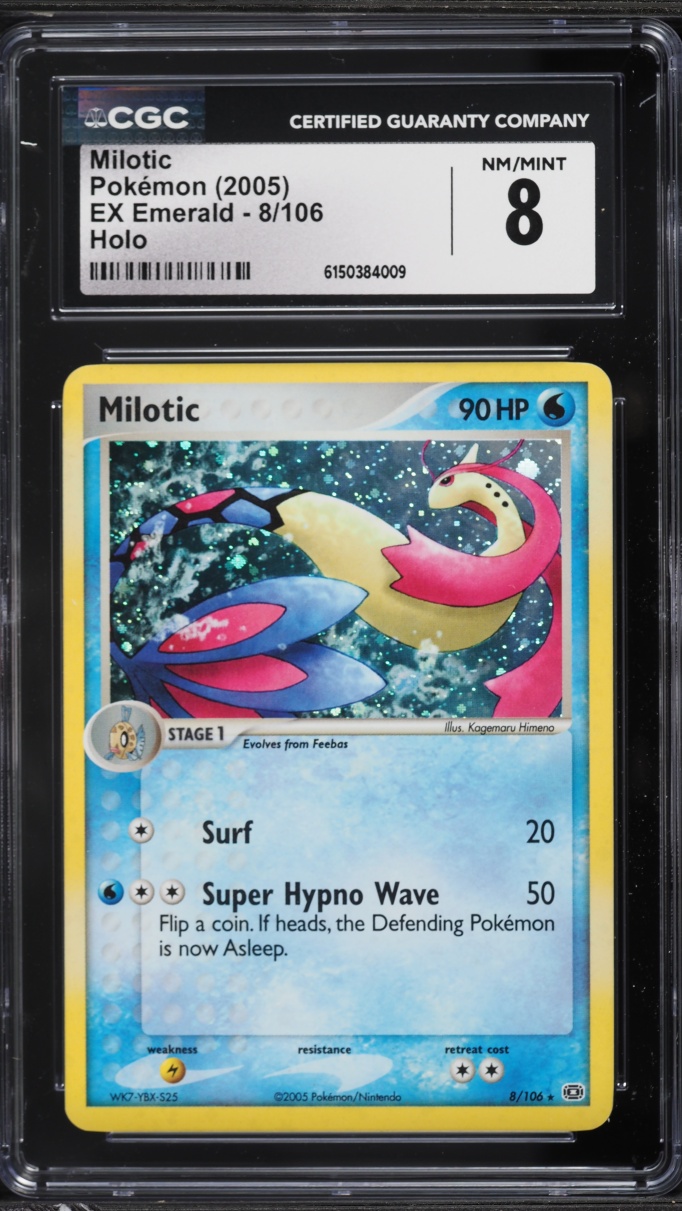 2005 Pokemon EX Emerald Holo Milotic #8 CGC 8 NM-MT