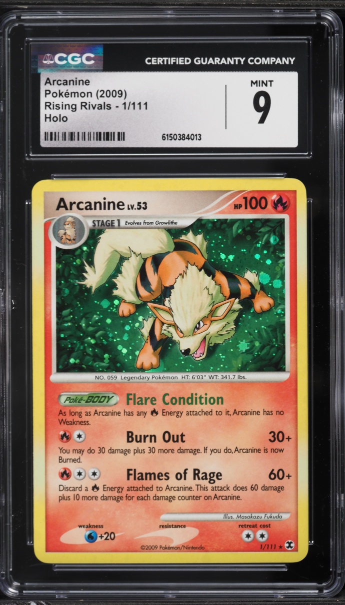 2009 Pokemon Platinum Rising Rivals Holo Arcanine #1 CGC 9 MINT