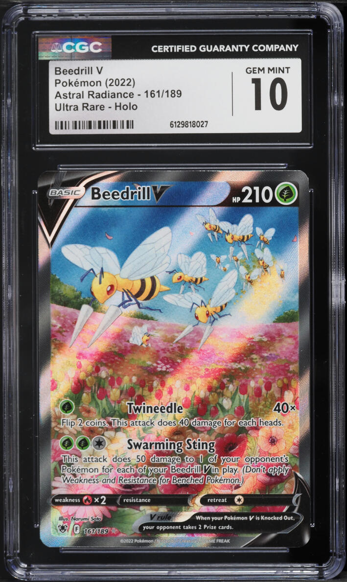 2022 Pokemon Sword & Shield Astral Radiance Beedrill V #161 CGC 10 GEM MINT