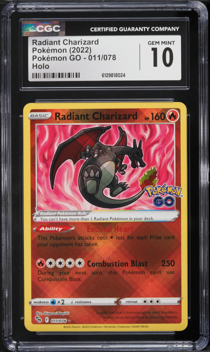 2022 Pokemon Sword & Shield GO Holo Radiant Charizard #11 CGC 10 GEM MINT