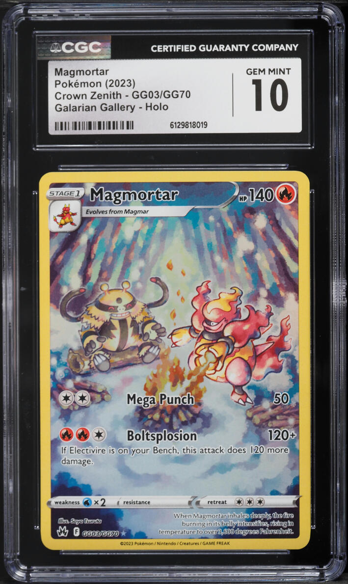 2023 Pokemon Sword & Shield Crown Zenith Alt Art Magmortar #GG03 CGC 10 GEM MINT