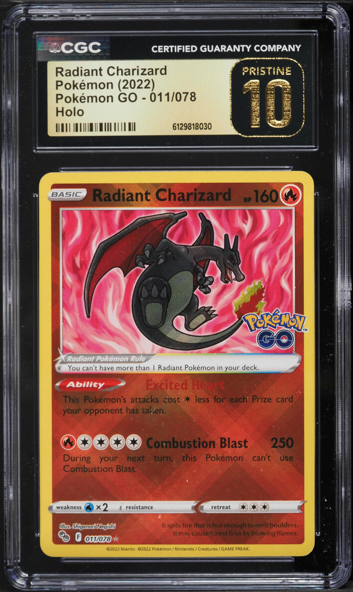 2022 Pokemon Sword & Shield GO Holo Radiant Charizard #11 CGC 10 PRISTINE