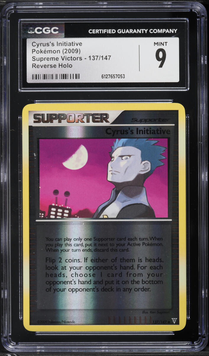 2009 Pokemon Supreme Victors Reverse Holo Cyrus's Initiative #137 CGC 9 MINT